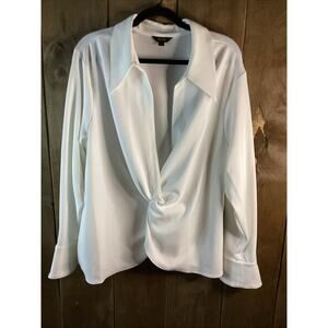 Marée Pour Toi Long Sleeve White Blouse Size 18